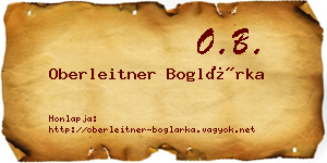 Oberleitner Boglárka névjegykártya